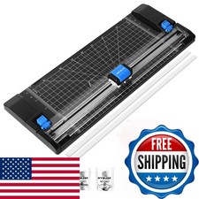 MYWJDF Paper Cutter, 12 Inch Rotary Trimmer, 5 Blades 4 Functions, Up 6 Sheets