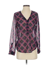 Olive and Oak Women Purple Long Sleeve Blouse XS