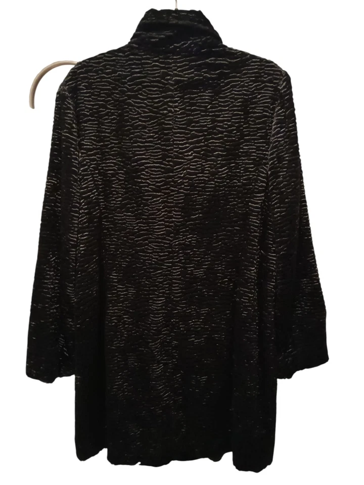 White Black Market Dress Coat Faux Fur Size XL Button Black Knee Length Jacket - Изображение 3 из 4