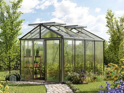 GFP Greenhouse Diamas 10.2x7.7 ft Aluminum 16mm Polycarbonate with kit~CLEARANCE