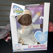 Play Right 12" Baby Doll with Bottle and Magnetic Pacifier
