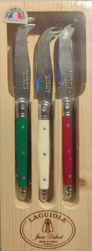 Laguiole France Mini Gabelspitze Käsemesser Set Weihnachten rot weiß grün NEU - Bild 1 von 6