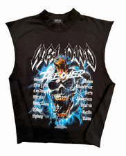 boohooMAN Men&rsquo;s Black Sleeveless Metal Graphic Print Top Size M