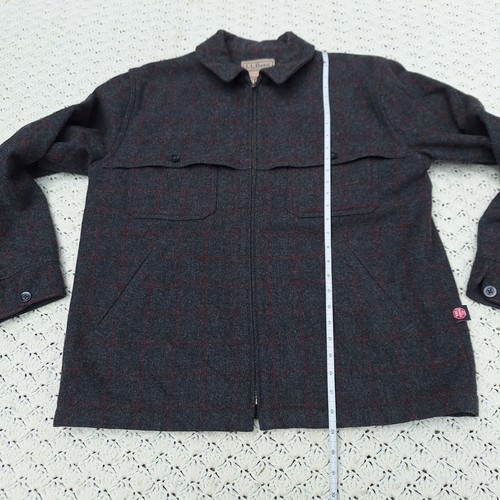 Vtg LL BEAN Wool Maine Guide Wool Jac Shirt Full Zip Windstopper Jacket - Medium - Picture 8 of 8