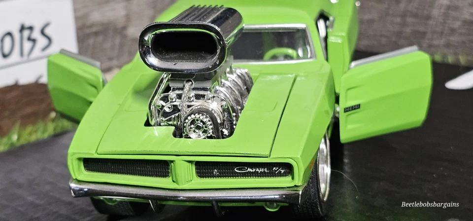 Vntg Muscle Machines 1969 Dodge Charger R/T 1:24 Scale Diecast Car NO BOX - Image 2 of 4