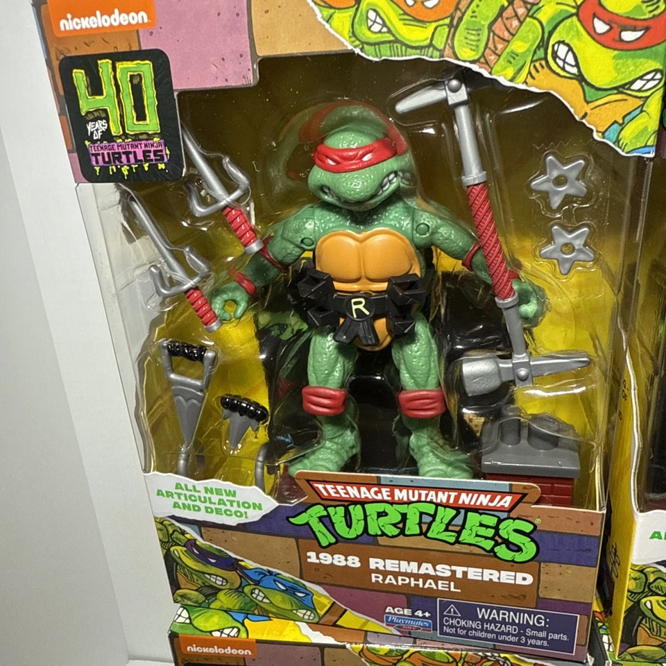 TMNT 1988 REMASTERIZADO PLAYMATES SET DE 4 TORTUGAS NINJA 2024 40 ANIVERSARIO SELLO Foto 2 de 4