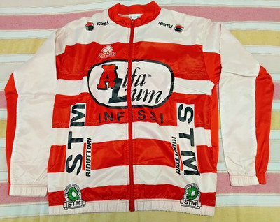 Vintage ALFA LUM COLNAGO Antivento Radtrikot Shirt Winterjacke Gr. M