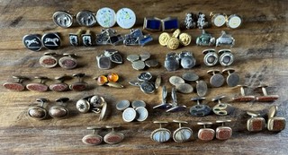 Vintage Lot Of 31 Matching Pair Cufflinks Wedgewood & More Plus Bonus Not Shown