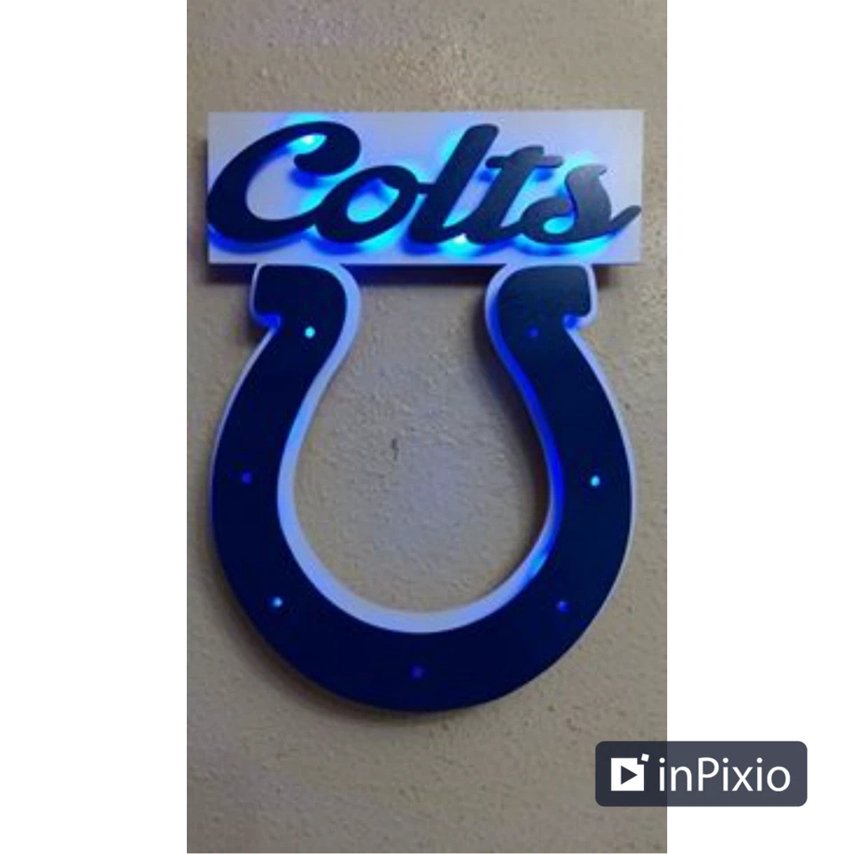 Letrero iluminado 3D - Letrero de bar Man Cave Indianapolis Colts Foto 2 de 2