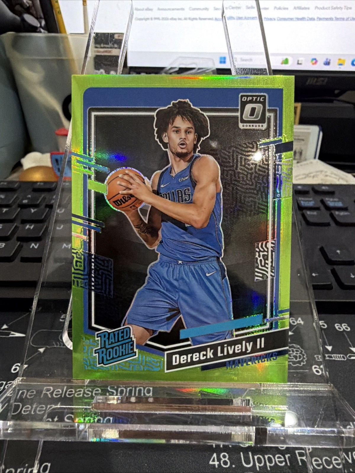 2023-24 Donruss Optic Dereck Lively II #245 Lime Green Rated Rookie RC /149