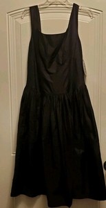Scoop black cotton SL tieback dropwaist sundress Sz. S