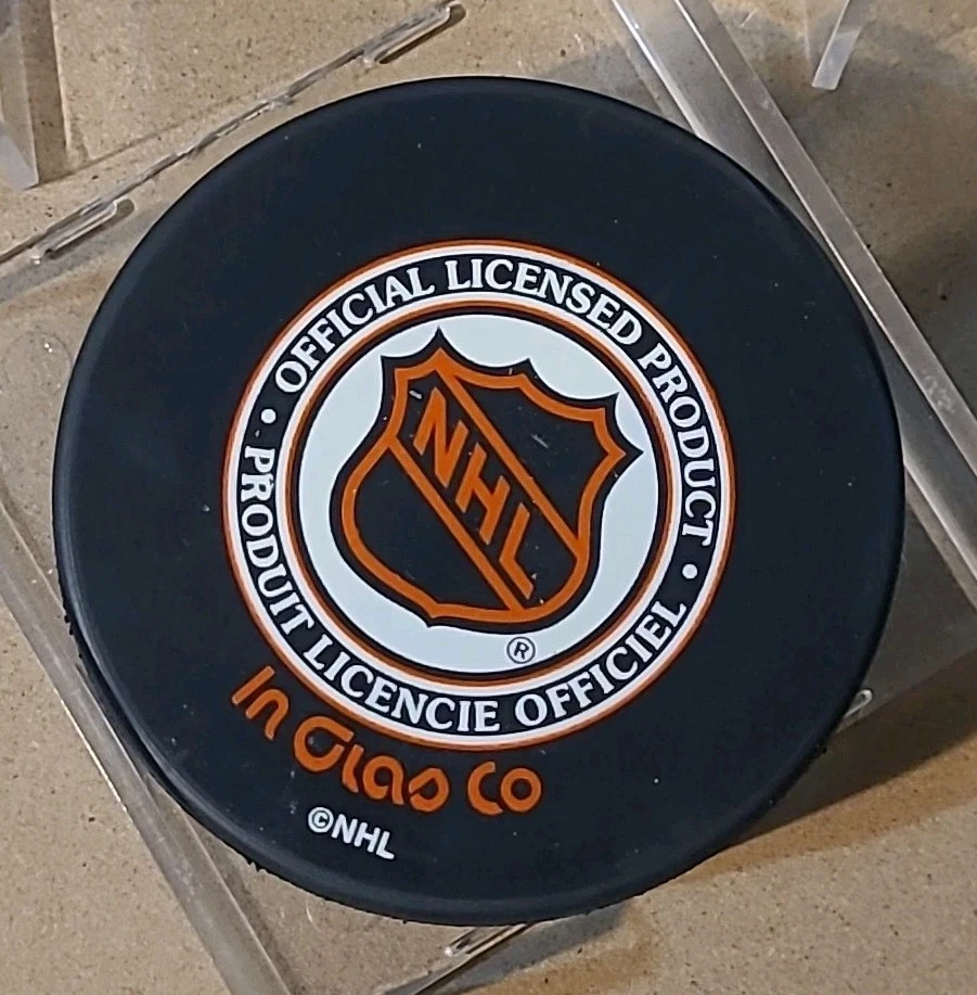 Disco de hockey firmado por ED BELFOUR Dallas STARS NHL Logo Salón de la fama Foto 3 de 3