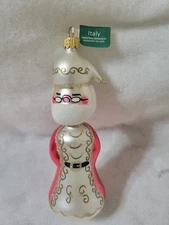 7" Vntg De Carlini Hand Blown Santa Italy Has A Hairline Crack On Top