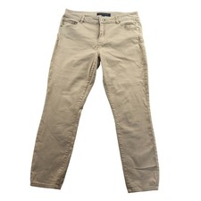 Tommy Hilfiger Womens Pants Size 8 Tan Flat Front Chino Skinny Leg Ankle Casual