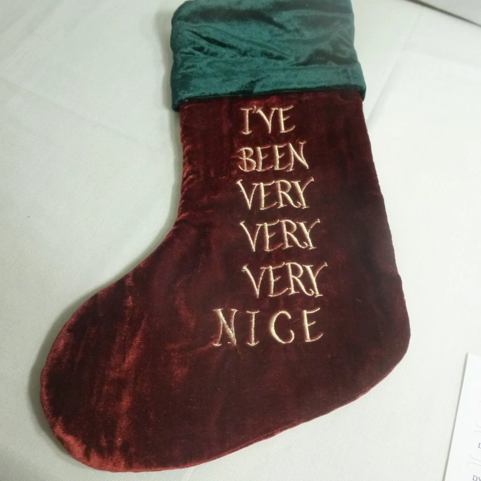 Christmas Stocking - 17" long X 9" wide - 2 sided Naughty/Nice - Image 2 of 3