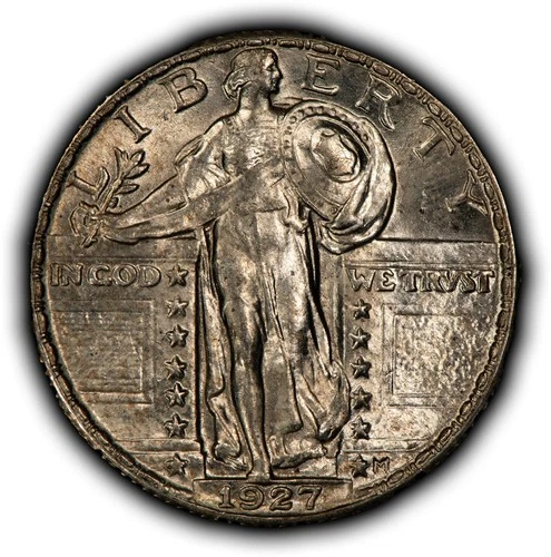1927 25c Standing Liberty Silver Quarter - Luster - UNC - SKU-B5573