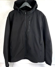 XERSION Men's XXL Black Windproof Water Resistant Full Zip Hooded Jacket