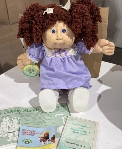 VTG 1986 Cabbage Patch Kid Doll - Tongue Out Curly Pigtails - Adelaide Joletta
