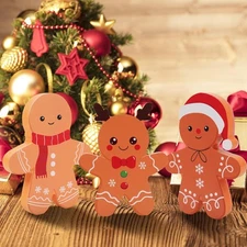 COCHIE Gingerbread Man Christmas Decorations Indoor, Cute Brown 