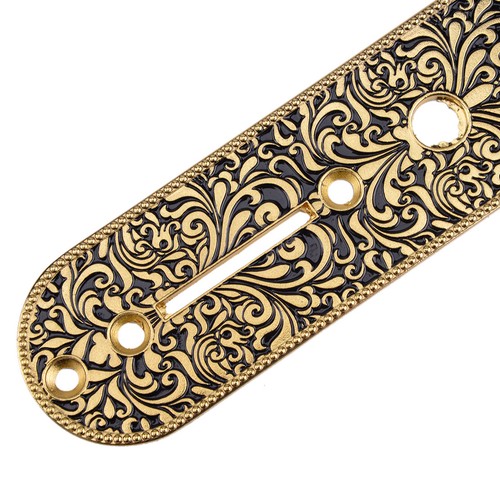 Gold Carving Bridge 6-Saddle Control Plate Fit For Telecaster 6 String Guitar - Imagen 6 de 7