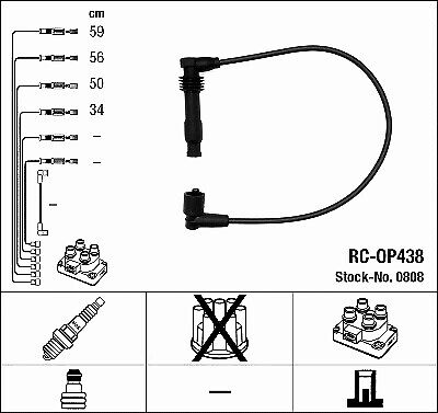 IGNITION CABLE KIT FITS: OPEL VAUXHALL VITA B 1.6 GSI 16V /1.4 I 16V /1.6 I 1 - Picture 1 of 4