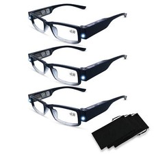 3 Pack Reading Glasses With Lights And Magnifier Reading Glasses With Lights In