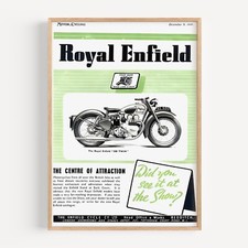 Royal Enfield 500 Twin Earls 1948 Retro Vintage Poster Print