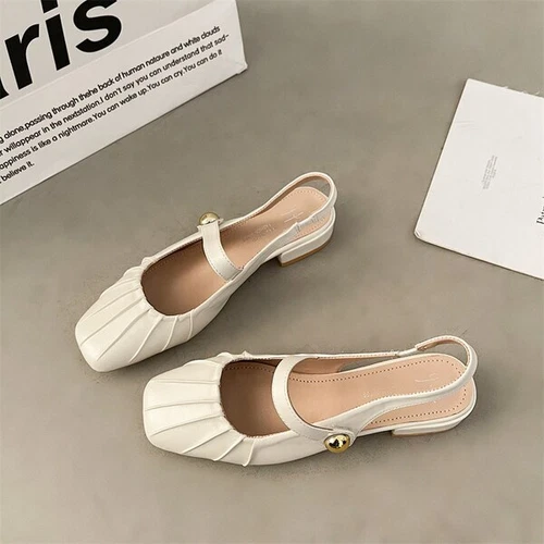 Woman Fashion Sandals Casual PU Low Rubber Rome Square heel Flat Back Strap Toe - Picture 22 of 55