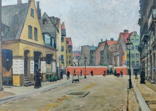 STREET SCENE, original oil painting - Picture 2 of 7
