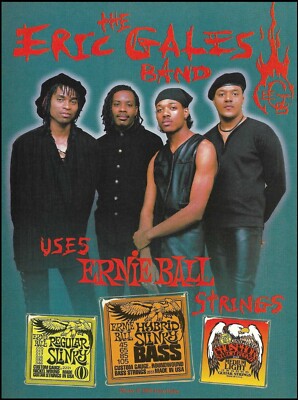 The Eric Gales Band 1993 Ernie Ball  Guitar Strings ad 8 x 11 advertisement