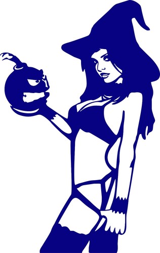 Adult Sexy Girl Car Bumper Window Vinyl Decal Sticker Hot Woman PinUp Witch Bomb - Picture 3 of 13