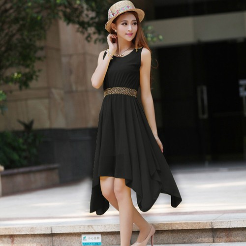 New Womens Pleated Maxi Sleeveless Prom Evening Party Chiffon Summer Long Dress - Picture 11 of 12