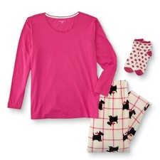 Ladies Plus 3 Piece Pajama Set Dog Size 2X New