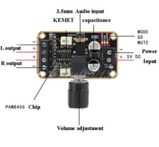 1PCS NEW PAM8406 5W 5W Digital HIFI Audio Stereo Amplifier Board for Speaker