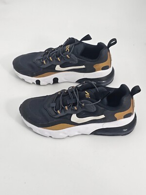 NIKE BQ0102-005 GOLD/BLACK/WHITE AIR MAX 270 REACT BIG KIDS SNEAKERS SIZE US 3Y