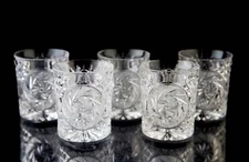 Fostoria Stowe Double Old Fashioned Tumbler Glasses Set of 5 Vintage DOF Barware