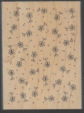 GREAT IMPRESSIONS rubber stamp FLOWER BACKGROUND wood mounted