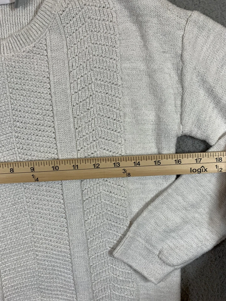 Children Place White Sweater Junior Girls 10/12 Cable Knit Cottagecore Dainty - Image 3 of 4