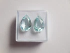 2 Pcs Hydro Aqua Blue Quartz Pear Cut Faceted Top Front To Back Drilled Beads