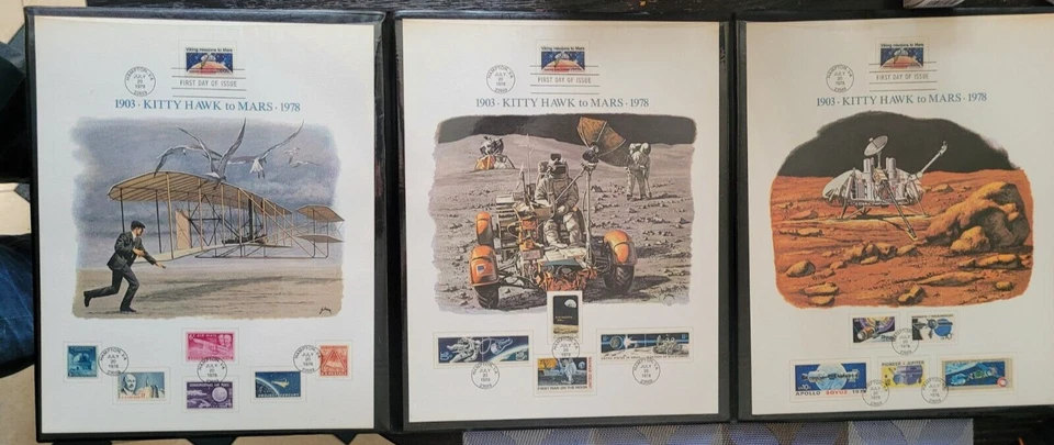 1978 USPS Fleetwood Kittyhawk to Mars Viking FDC Stamps - Harry Schaare - Image 2 of 4
