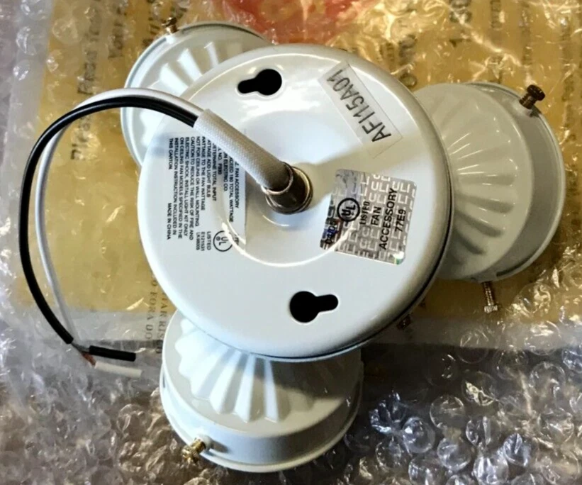 Emerson F330WW White 3-Light Pull Chain Ceiling Fan Light Fitter - Image 2 of 4