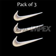 Embroided Swoosh 2.5" Sports Logo White Color Iron-on Patch.Pack of 3pcs
