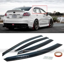 Fits 15-19 Subaru WRX STI JDM Style Black Tinted Trim Window Visor Deflector