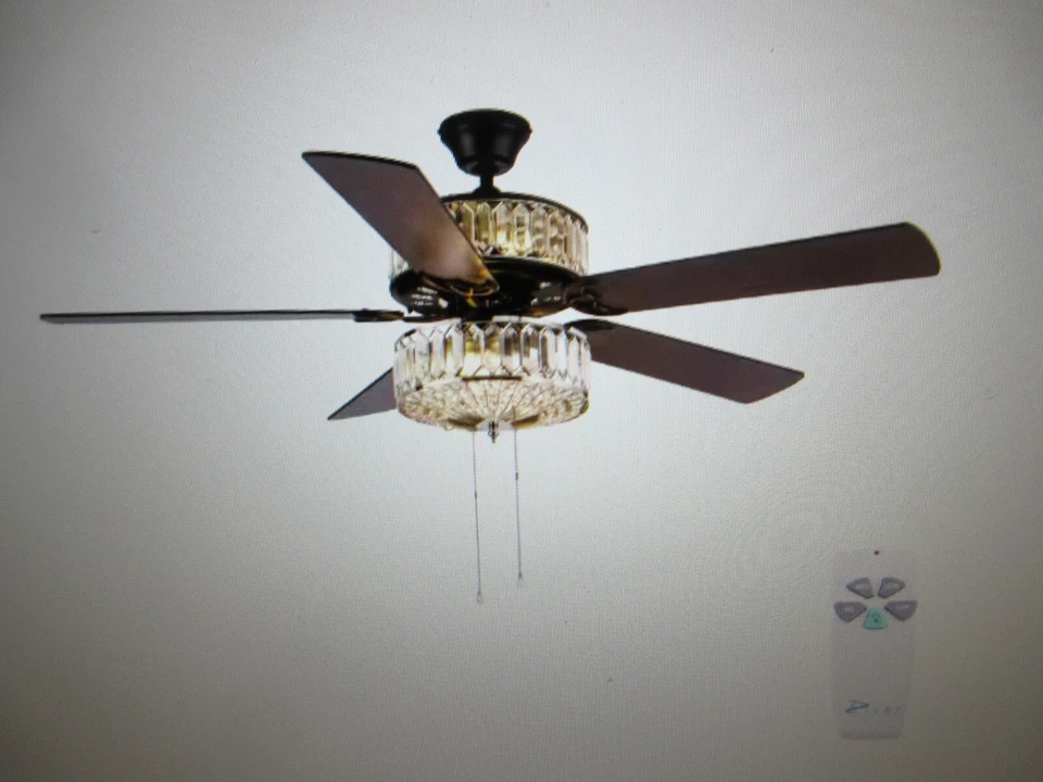River of Goods Geometric Diamond 52 in. Clear Crystal LED Ceiling Fan With Light - Image 4 of 4