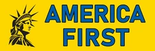 America First Large Magnet 3x9 Bumper Sticker Size Statue of Liberty