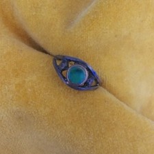 Antique vintage turquoise small pinky ring