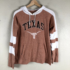 University of Texas Hoodie Girl Medium 8/10 Orange Logo Spellout Kangaroo Casual