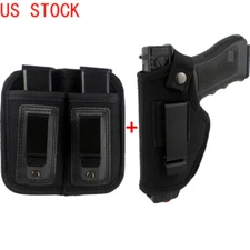 Tactical Concealed IWB OWB Right/left Hand Pistol Holster&Double Magazine Pouch