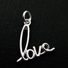 925 Sterling Silver LOVE Charm - Love in Script Pendant (1 pc)