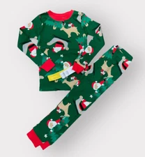 Carter's Christmas Pajamas 6 Girl Boy Kids 2-Pc Green Santa Reindeer NEW